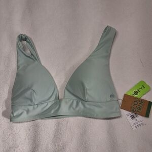 New Volcom Green Bikini Top Size M .